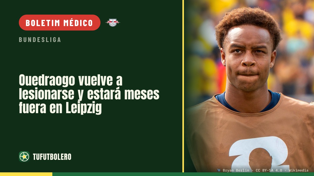 Ouedraogo volta a lesionar-se e vai ficar meses fora no Leipzig