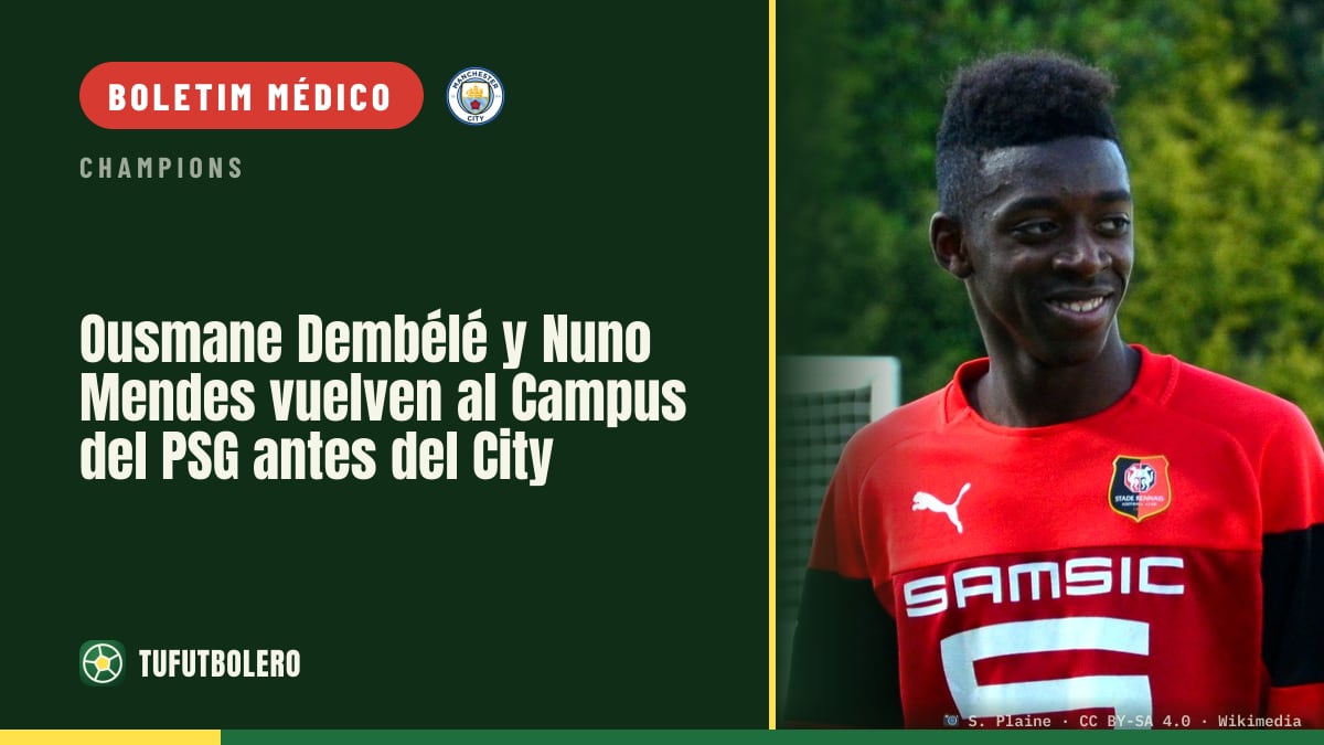 Ousmane Dembélé e Nuno Mendes voltam ao treino do PSG antes do City