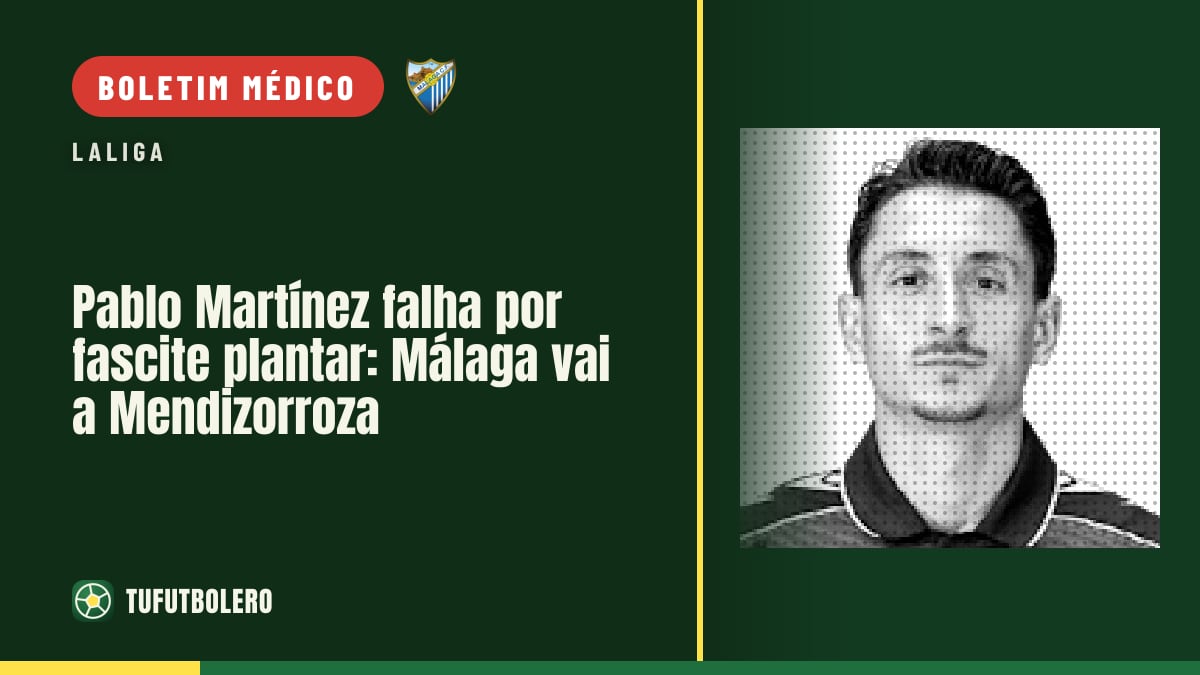 Pablo Martínez falha por fascite plantar: Málaga vai a Mendizorroza