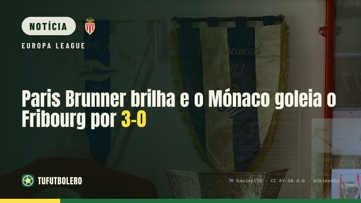 Paris Brunner brilha e o Mónaco goleia o Fribourg por 3-0