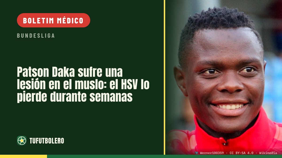 Patson Daka lesiona a coxa: o HSV vai ficar sem ele por semanas
