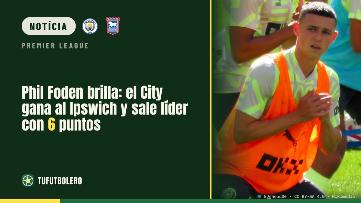 Phil Foden decide: o City vence o Ipswich e dispara na liderança