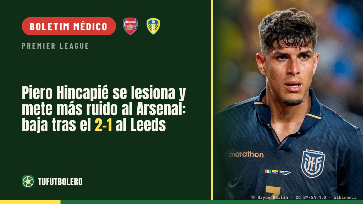 Piero Hincapié lesionado aumenta os problemas do Arsenal após virada ao Leeds (2-1)