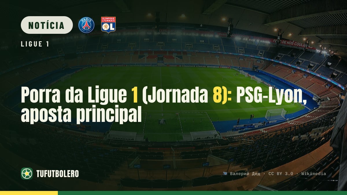 Porra da Ligue 1 (Jornada 8): PSG–Lyon, aposta principal