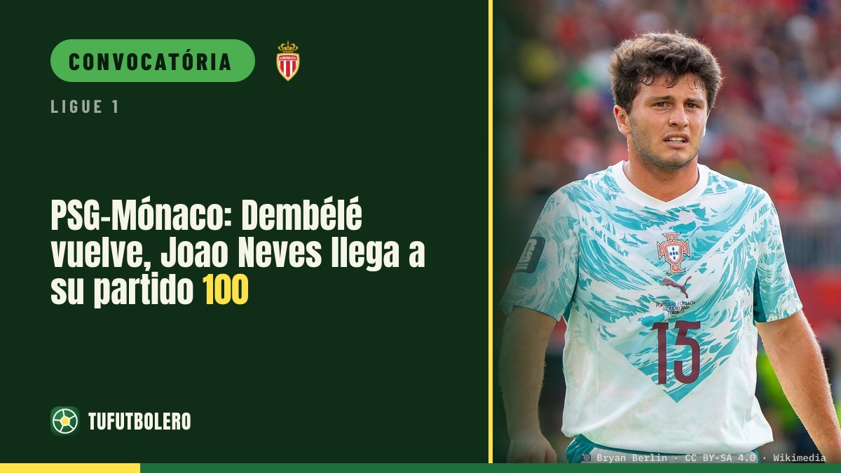 PSG x Mónaco: Dembélé volta, Joao Neves pode chegar ao 100º