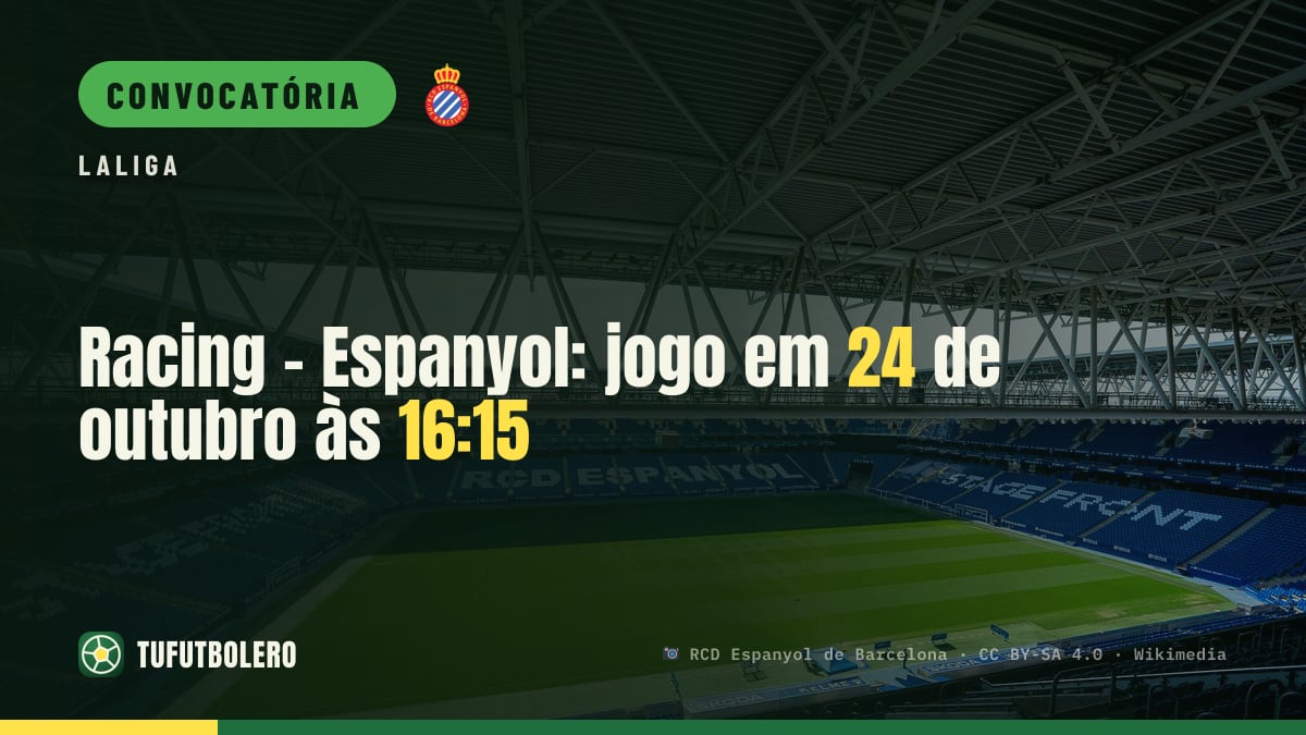 Racing - Espanyol: jogo em 24 de outubro às 16:15