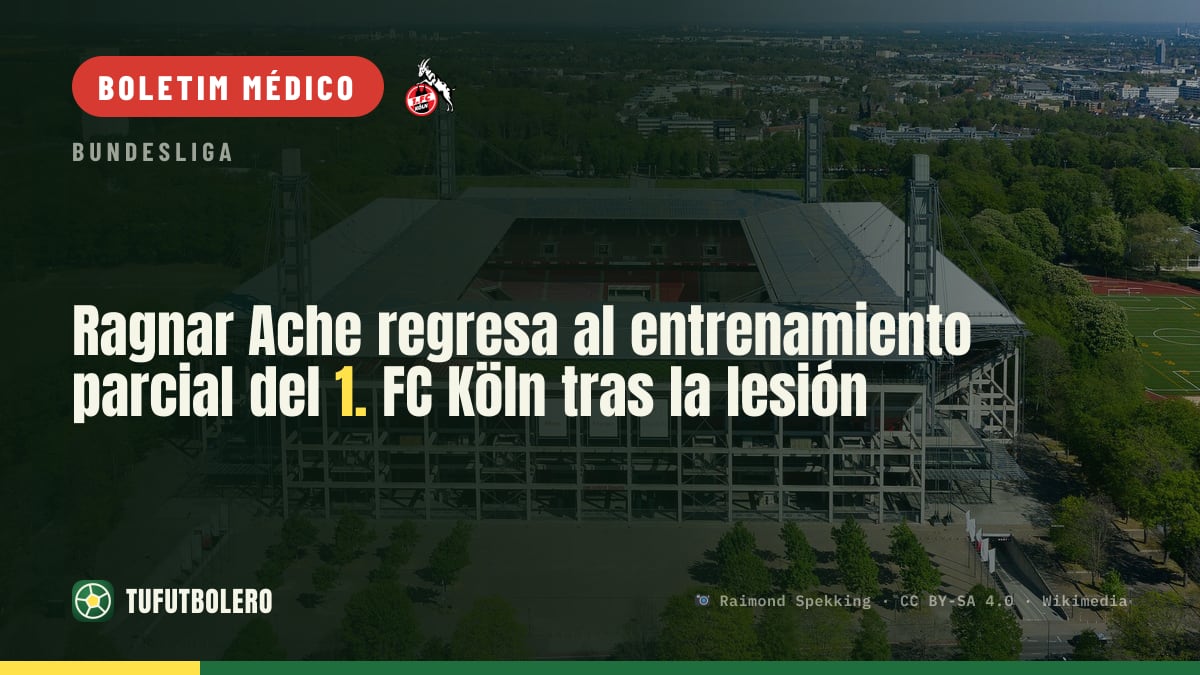 Ragnar Ache volta ao treino parcial do 1. FC Köln após lesão muscular