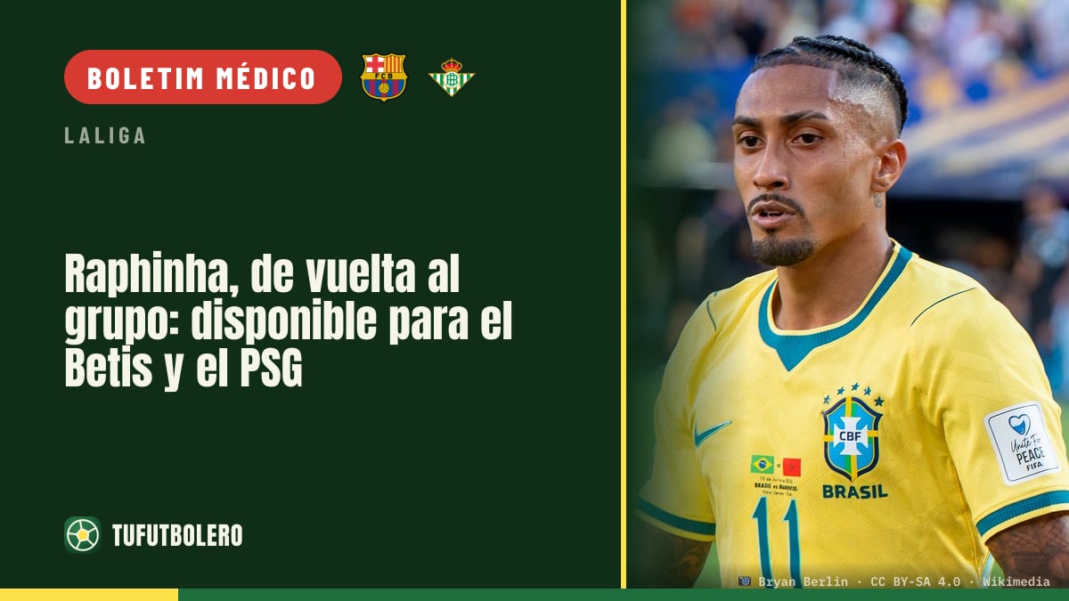 Raphinha volta ao treino completo: disponível para Betis e PSG