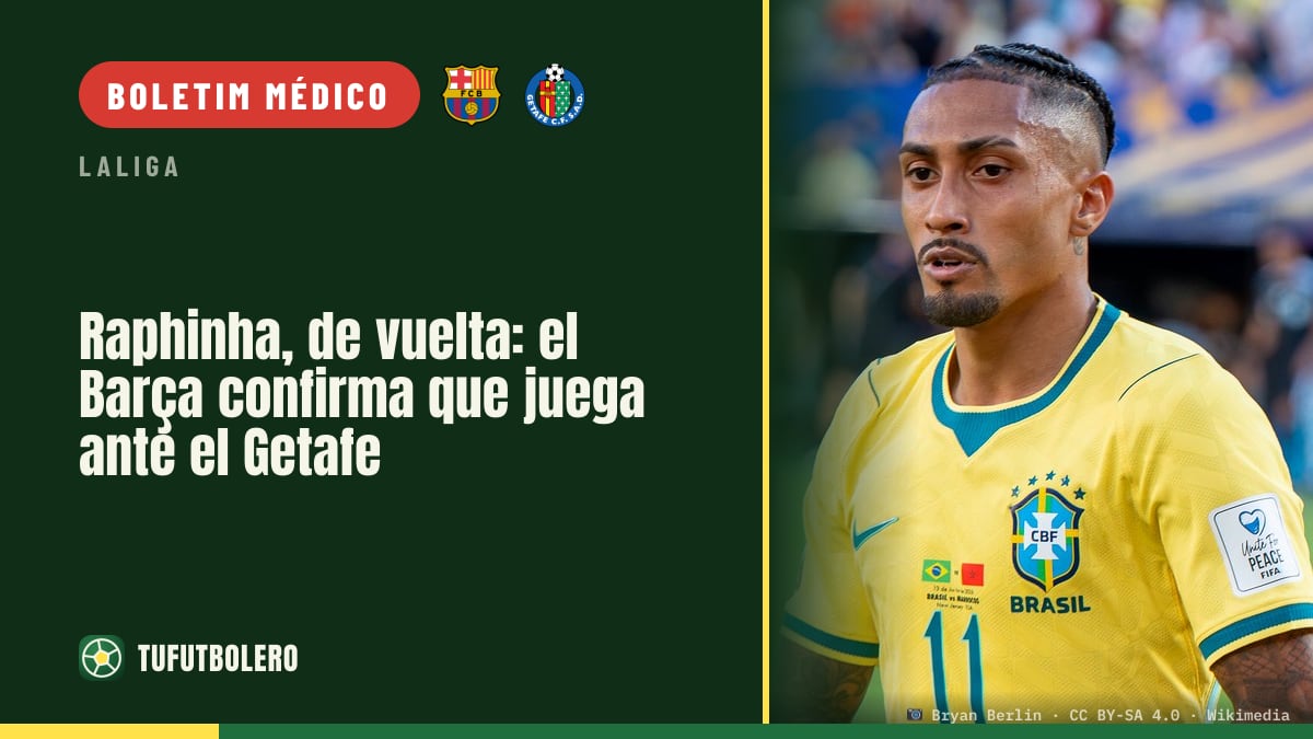 Raphinha volta: o Barça confirma que joga contra o Getafe