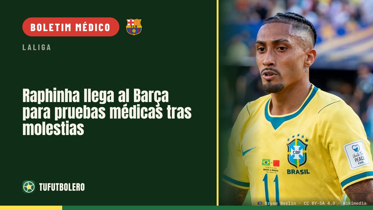 Raphinha chega ao Barça para exames médicos após incômodos