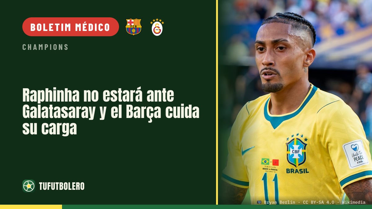 Raphinha fora dos próximos dois jogos do Barcelona