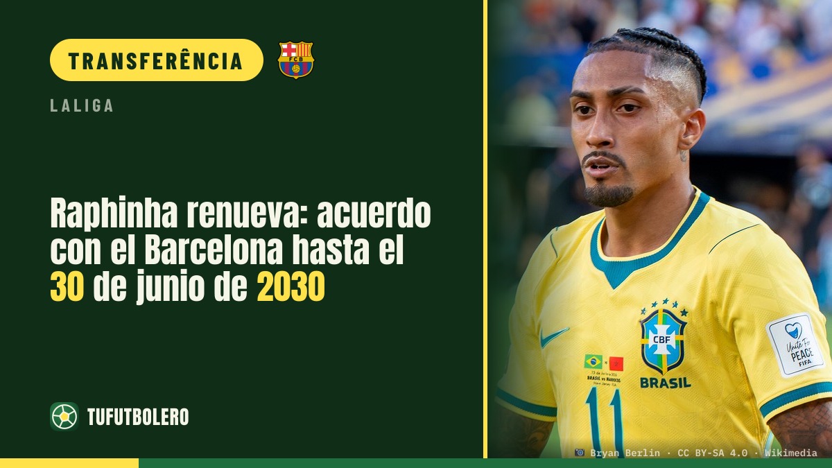 Raphinha renova: acordo com o Barcelona até 30 de junho de 2030