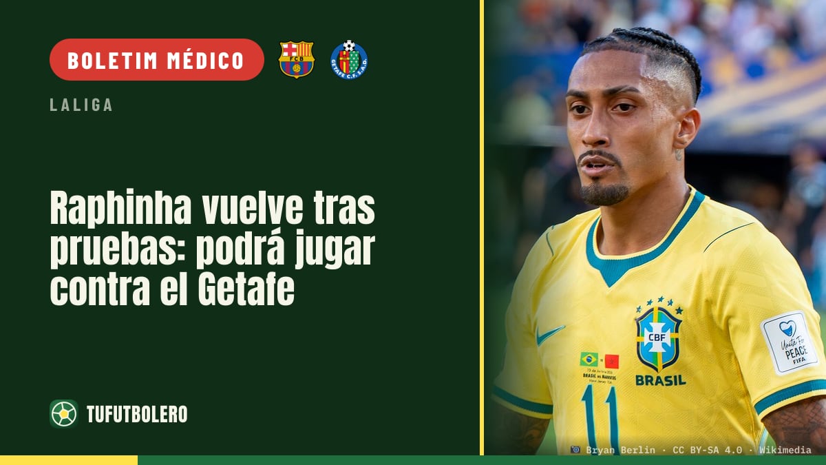 Raphinha faz exames e pode jogar contra o Getafe