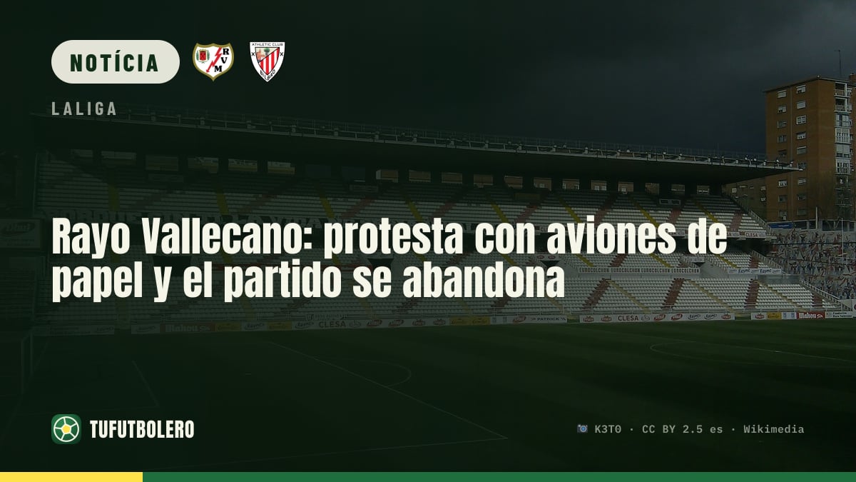 Rayo Vallecano: protesto com aviões de papel e jogo com Athletic é abandonado
