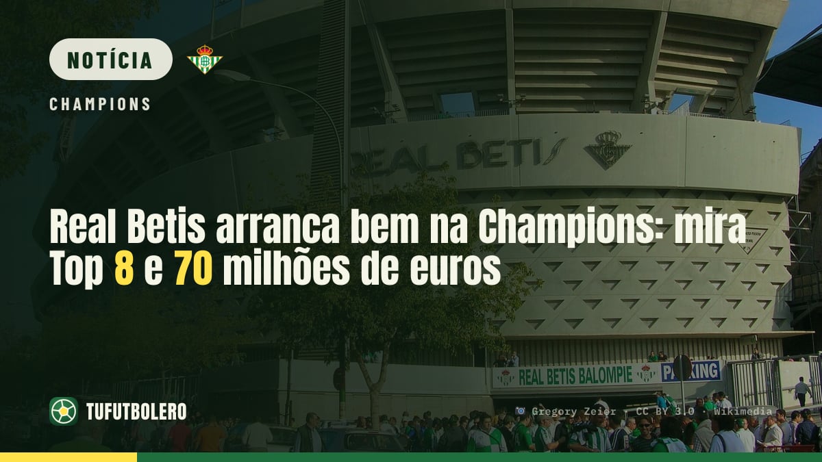Real Betis arranca bem na Champions: mira Top 8 e 70 milhões de euros