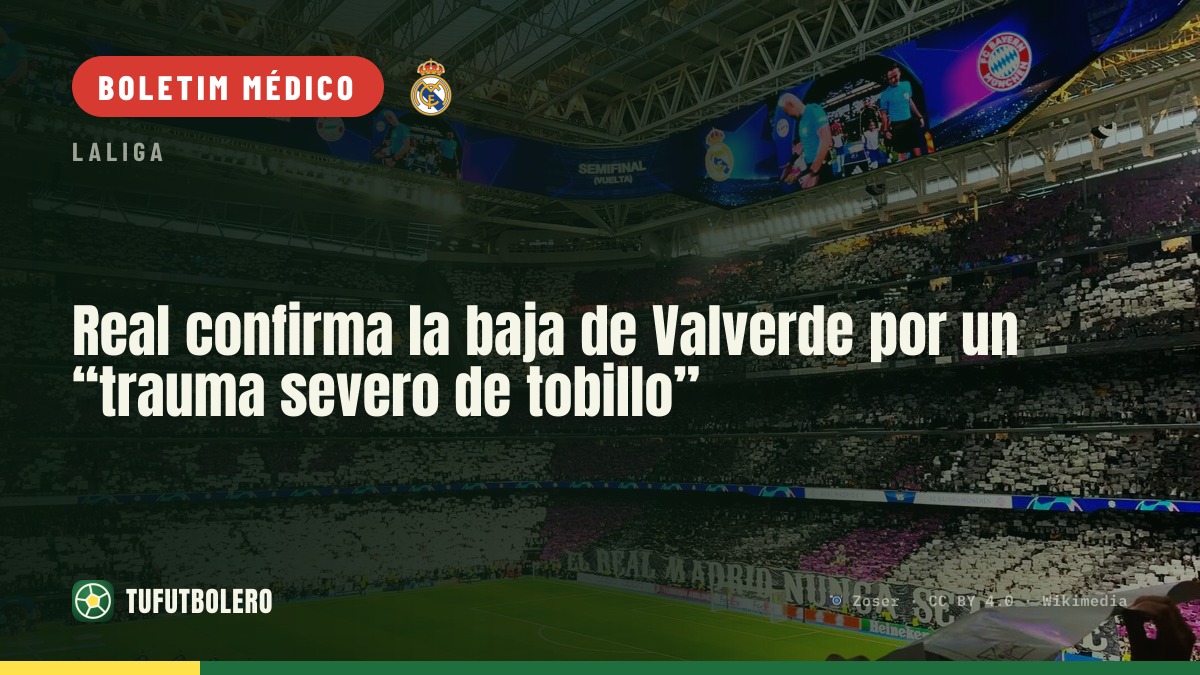 Real confirma baixa de Valverde por “trauma severo no tornozelo”