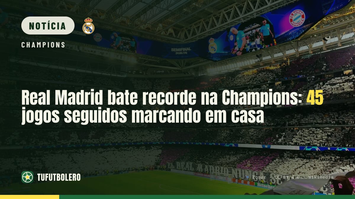 Real Madrid bate recorde na Champions: 45 jogos seguidos marcando em casa