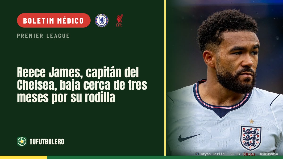Reece James, capitão do Chelsea, deve ficar fora cerca de três meses por lesão no joelho