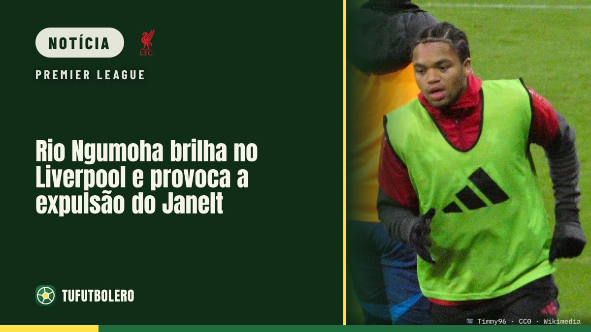 Rio Ngumoha brilha no Liverpool e provoca a expulsão do Janelt