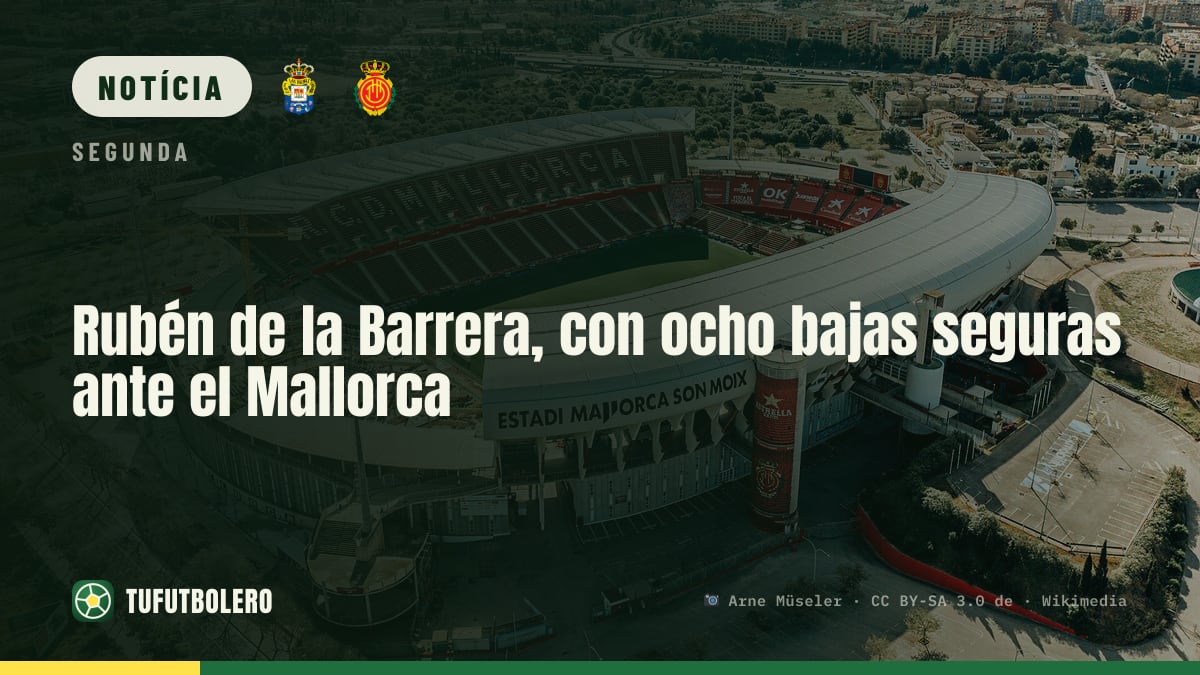 Rubén de la Barrera tenta tapar oito baixas seguras contra o Mallorca