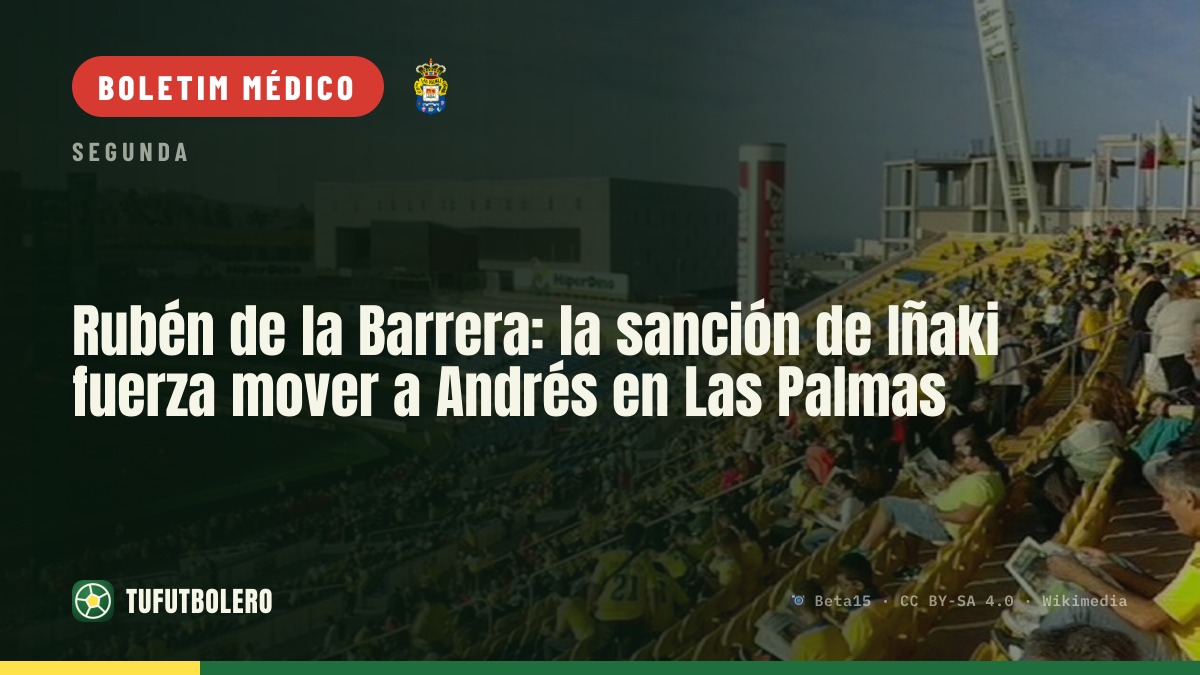Rubén de la Barrera: a suspensão de Iñaki obriga a mexer em Andrés no Las Palmas