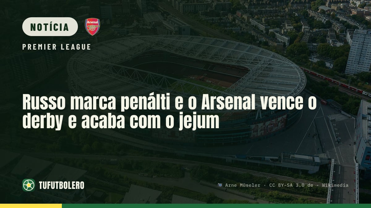Russo marca penálti e o Arsenal vence o derby e acaba com o jejum