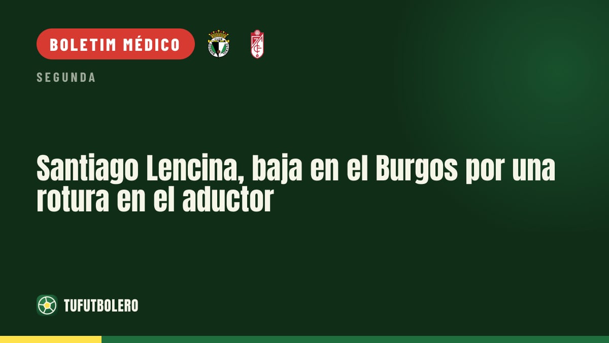Santiago Lencina fica fora no Burgos por lesão no adutor
