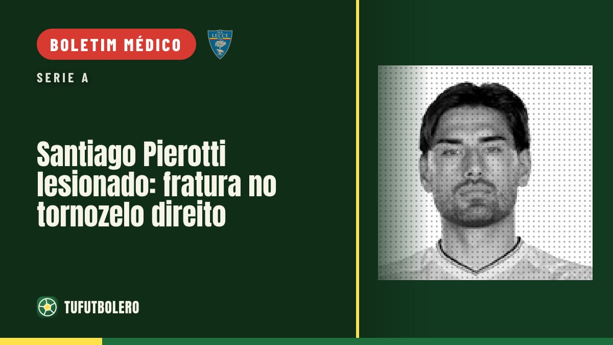 Santiago Pierotti lesionado: fratura no tornozelo direito