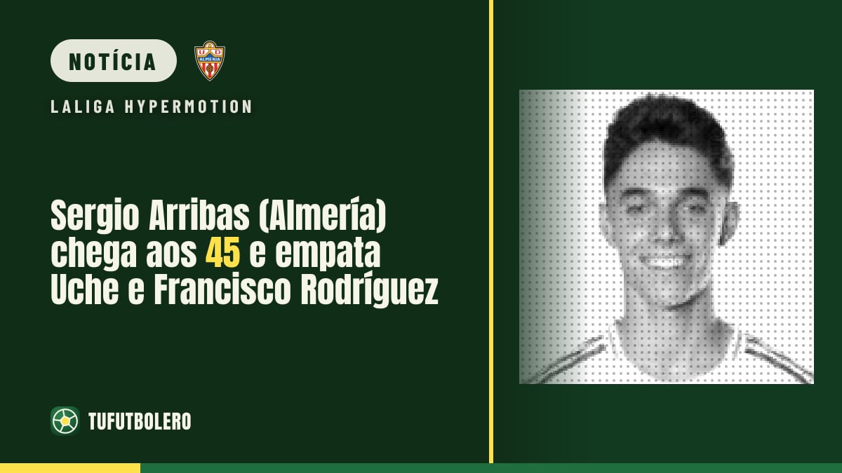 Sergio Arribas (Almería) chega aos 45 e empata Uche e Francisco Rodríguez