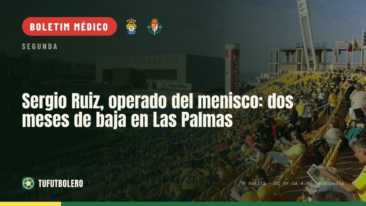 Sergio Ruiz operado ao menisco: dois meses fora pelo Las Palmas