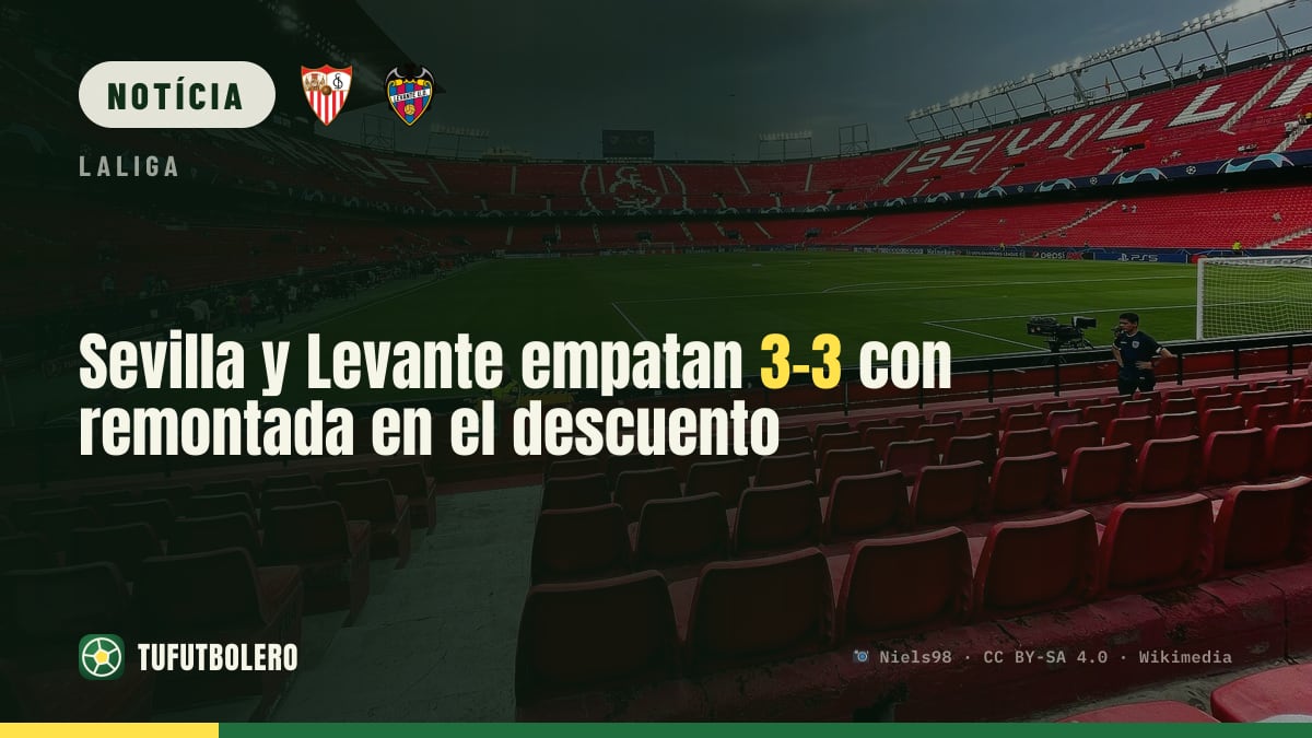 Sevilha e Levante empatam 3-3 com golo louco no desconto