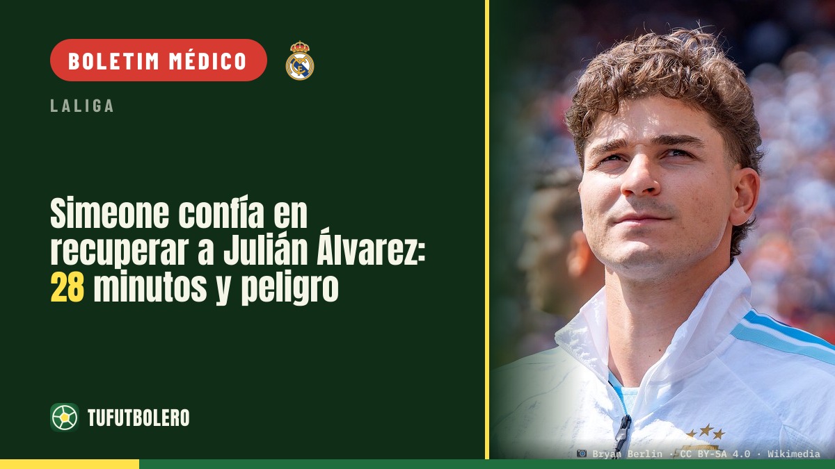 Simeone aposta na recuperação de Julián Álvarez após o dérbi