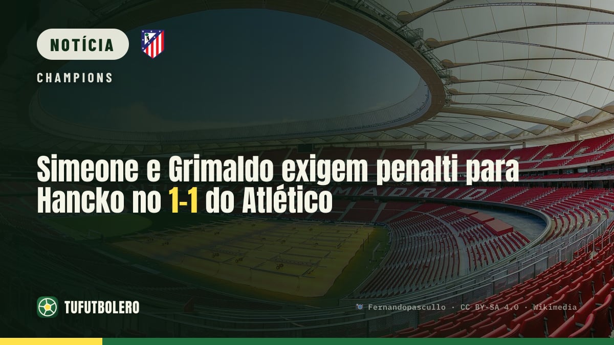 Simeone e Grimaldo exigem penalti para Hancko no 1-1 do Atlético