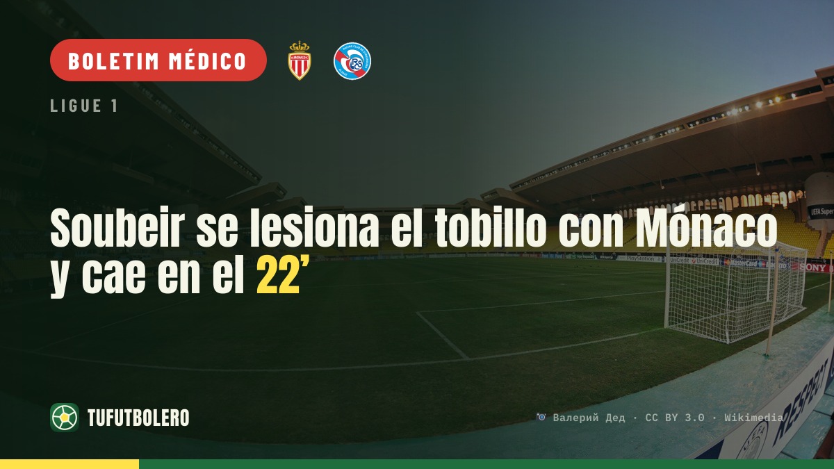 Soubeir lesionado no tornozelo e sai aos 22’ com o Mónaco