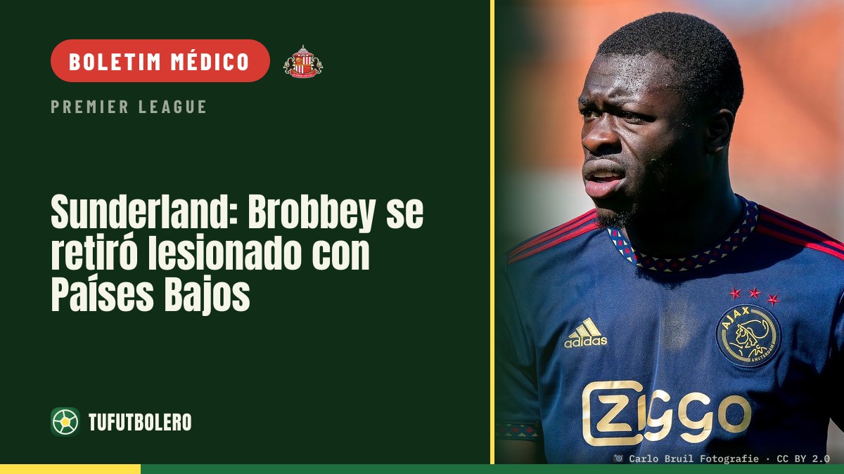 Sunderland: Brobbey sai lesionado na partida da Holanda