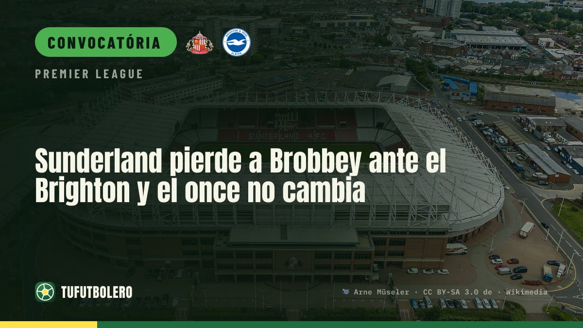 Sunderland sem Brobbey contra o Brighton e onze mantém-se igual