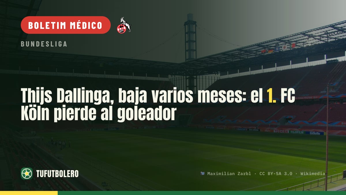 Thijs Dallinga fora por vários meses: Köln perde o goleador
