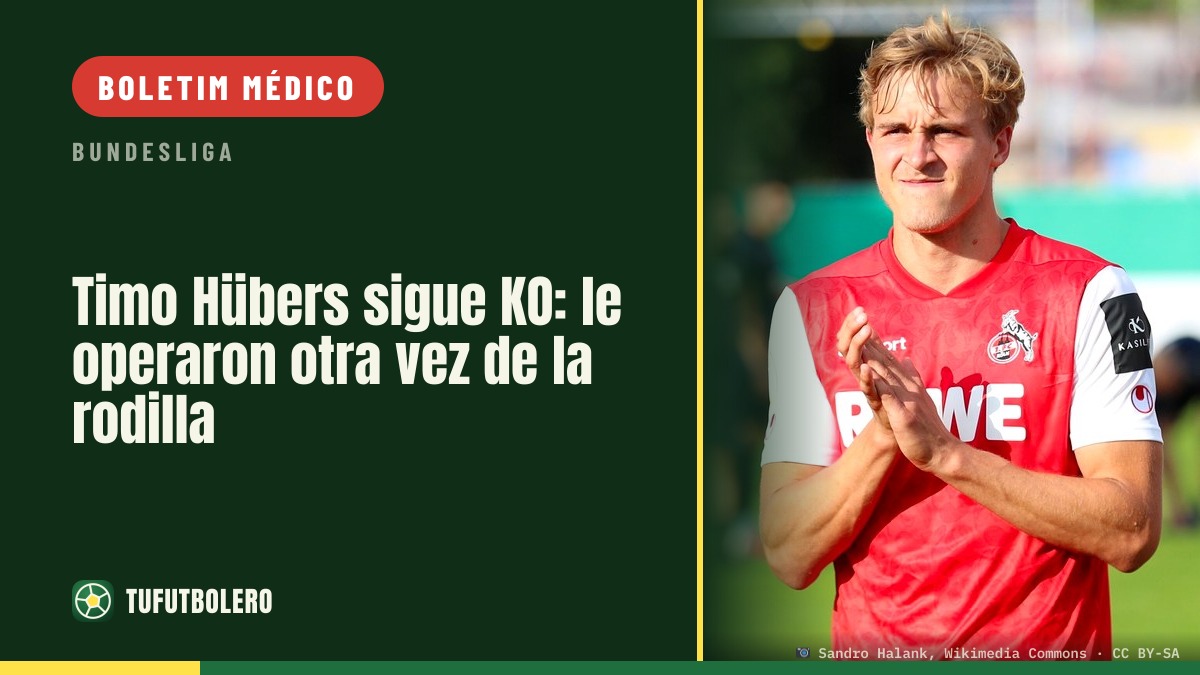 Timo Hübers continua fora: foi operado outra vez do joelho