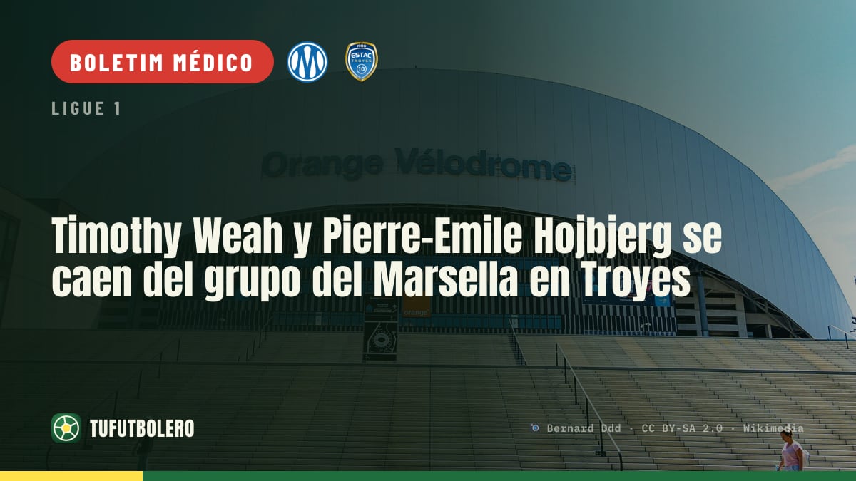 Timothy Weah e Pierre-Emile Hojbjerg fora do Marselha para o jogo em Troyes
