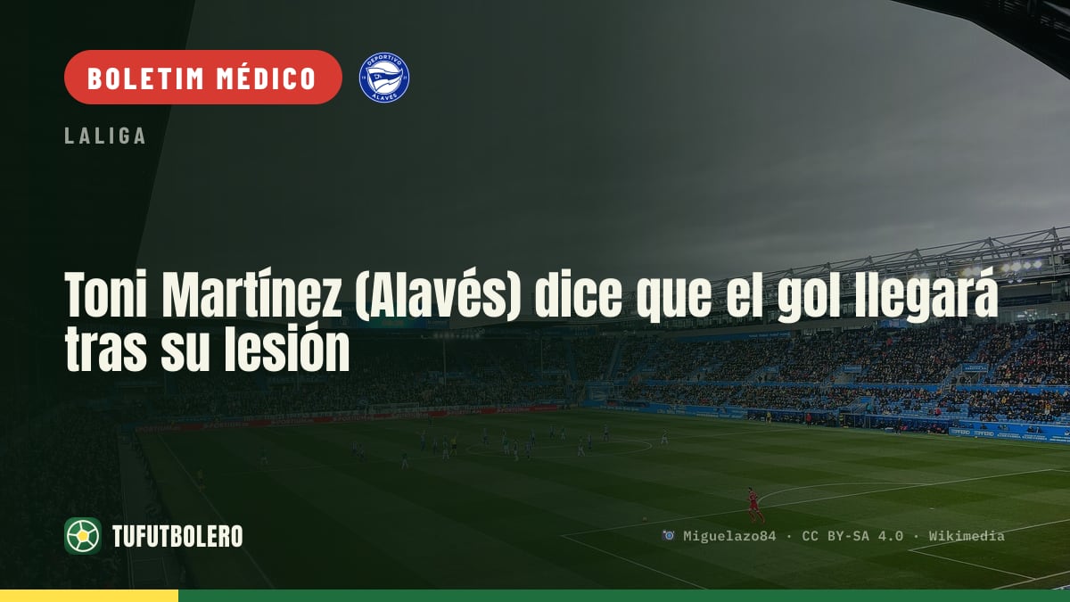 Toni Martínez (Alavés) confia: o gol volta após lesão no sóleo