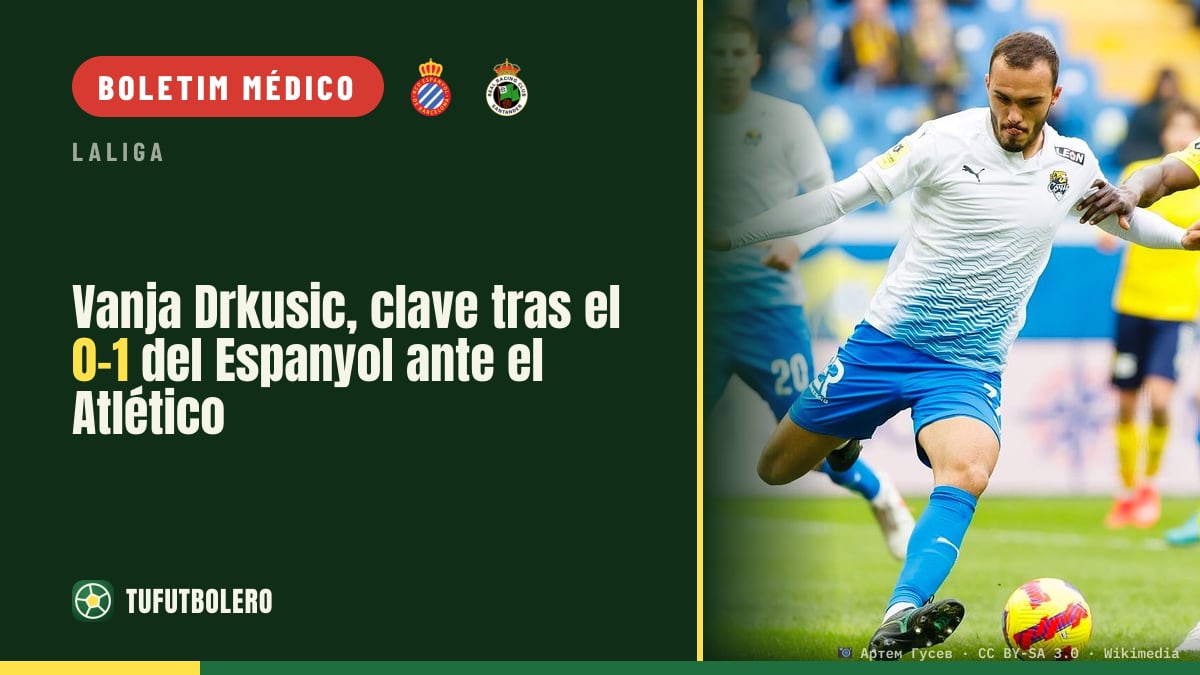Vanja Drkusic, recuperado: Espanyol cai 0-1 frente ao Atlético