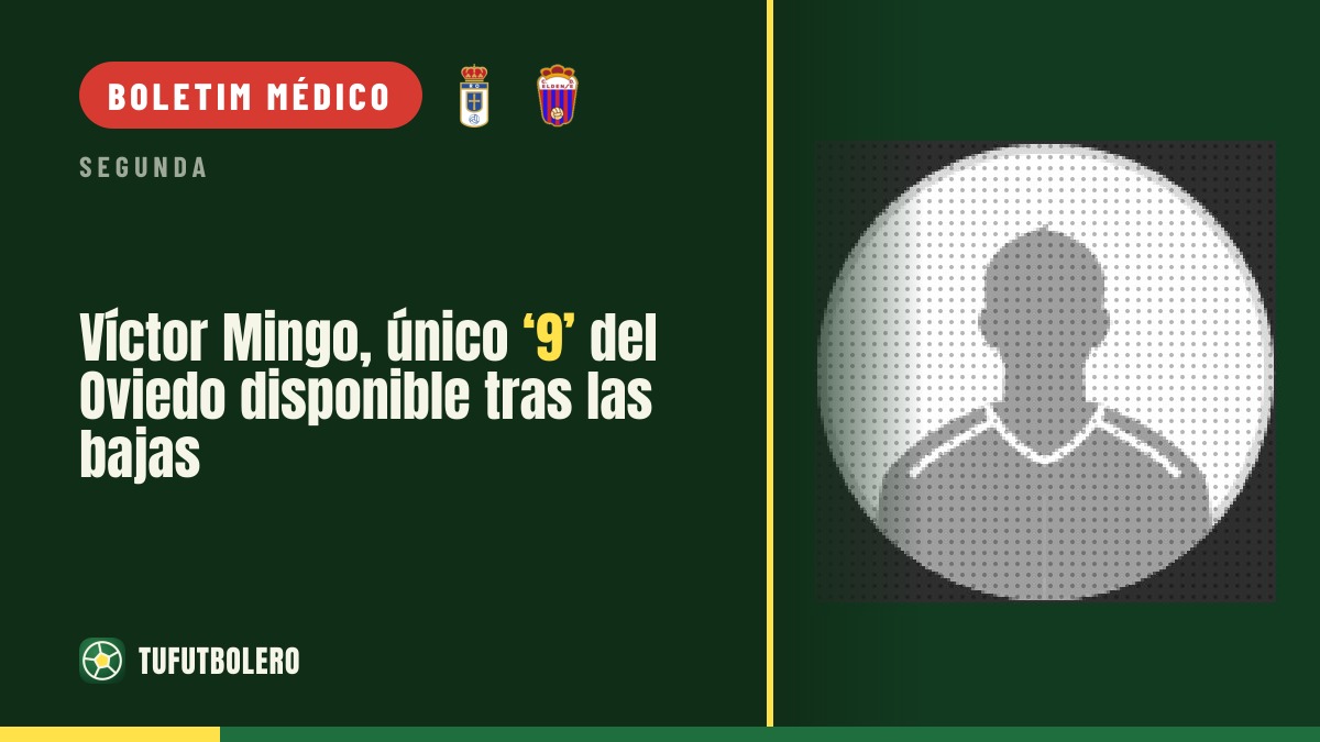 Víctor Mingo, único ‘9’ disponível do Oviedo após várias lesões