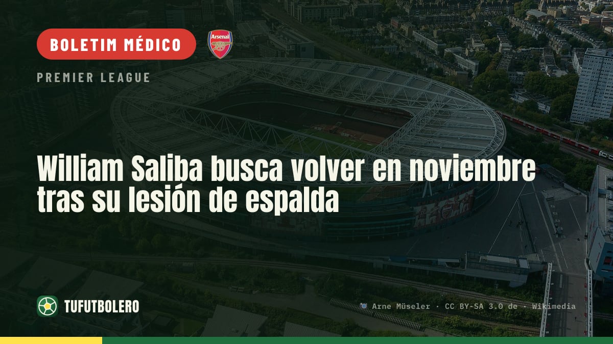 William Saliba mira o regresso em novembro após lesão nas costas