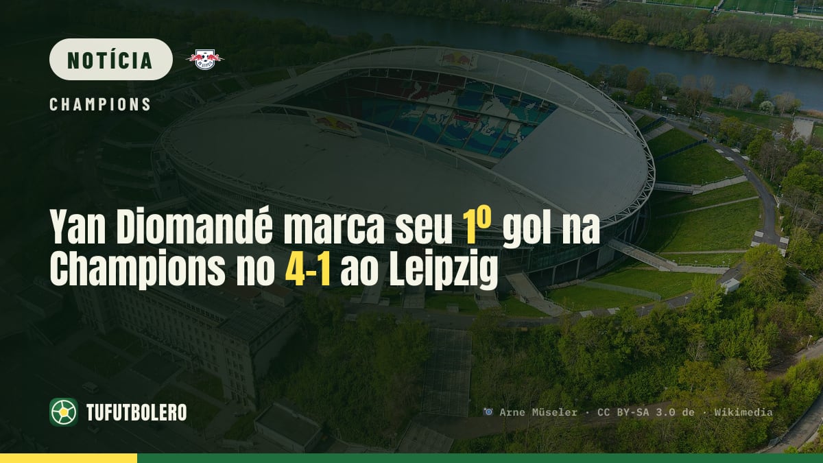 Yan Diomandé marca seu 1º gol na Champions no 4-1 ao Leipzig