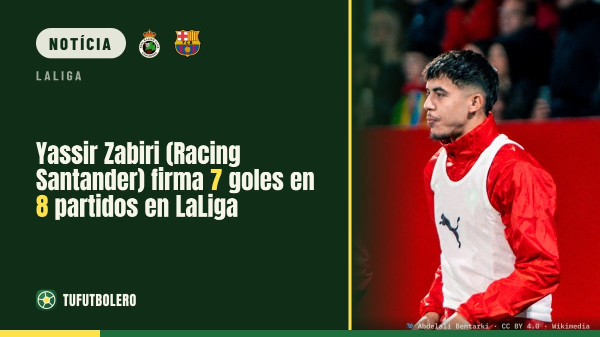 Yassir Zabiri (Racing Santander) marca 7 em 8 na LaLiga