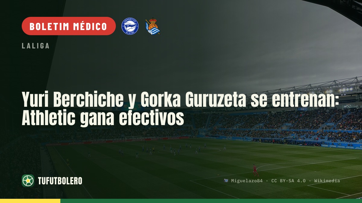 Yuri Berchiche e Gorka Guruzeta voltam a treinar: Athletic ganha opções