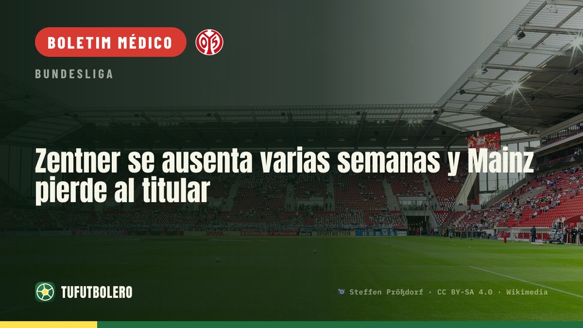 Zentner vai falhar semanas e o Mainz fica sem o titular